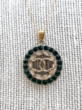 CC Rhinestone Necklace-EMERALD GREEN