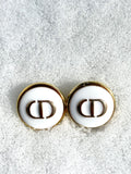 CD Classic Stud Earrings- WHITE