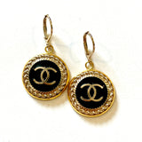 CC Large Classic Drop Earrings- Black