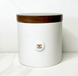 CC Inspired Wood Canister- WHITE