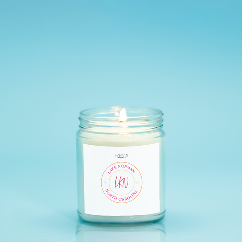 Lake Norman Logo- PINK Candle (Hand Poured 9 oz.)