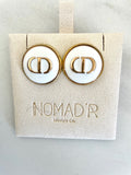 CD Classic Stud Earrings- WHITE