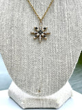 CC Pearl & Swarovski Crystal Snowflake Necklace