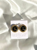 CC Large Classic Stud Earrings- BLACK