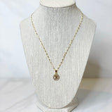 LV Gold & Swarovski Crystal Dainty Necklace (16”)