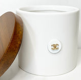 CC Inspired Wood Canister- WHITE