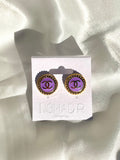 CC Small Classic Stud Earrings- PURPLE