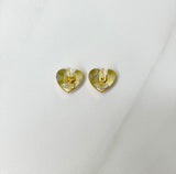 CC Candy Heart Stud Earrings- PINK
