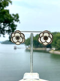 CC Camelia Flower Stud Earrings