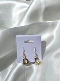 CD Logo Drop Earrings- GOLD