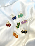 CC Heart Drop Earrings