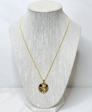 YSL Pendant Necklace-BLACK/GOLD