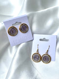 LV Purple & Gold Swarovski Crystal Halo Earrings