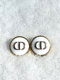 CD Classic Stud Earrings- WHITE