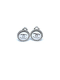 CC Clip-On Earrings- WHITE/SILVER