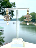 CC Crystal & Freshwater Pearl Drop Earrings