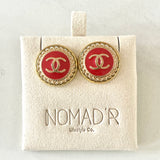 CC Large Classic Stud Earrings- RED