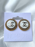 CC Large Classic Stud Earrings- WHITE