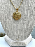CD Medallion Pendant Necklace- GOLD
