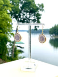 LV Purple & Gold Swarovski Crystal Halo Earrings