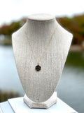 CC Petite Camellia Flower Necklace- BLACK