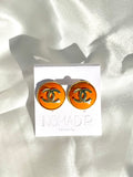 CC Large Stud Earrings- Orange