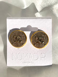 CC Disc Stud Earrings- GOLD