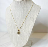 LV Gold & Swarovski Crystal Dainty Necklace (16”)