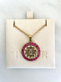 CC Rhinestone Necklace-PINK