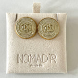 CC Disc Stud Earrings- GOLD