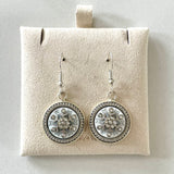 CC Snowflake Drop Earrings- SILVER/WHITE