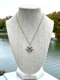 CC Pearl & Swarovski Crystal Snowflake Necklace