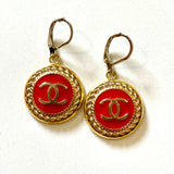 CC Large Classic Drop Earrings- RED