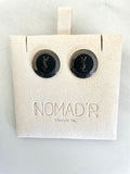 YSL Stud Earrings- GUNMETAL/BLACK