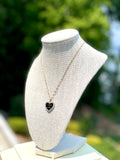 CC Halo Heart Necklace- BLACK