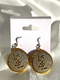 YSL Medallion Drop Earrings- GOLD