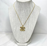 CC Quilted Logo Necklace- GOLD