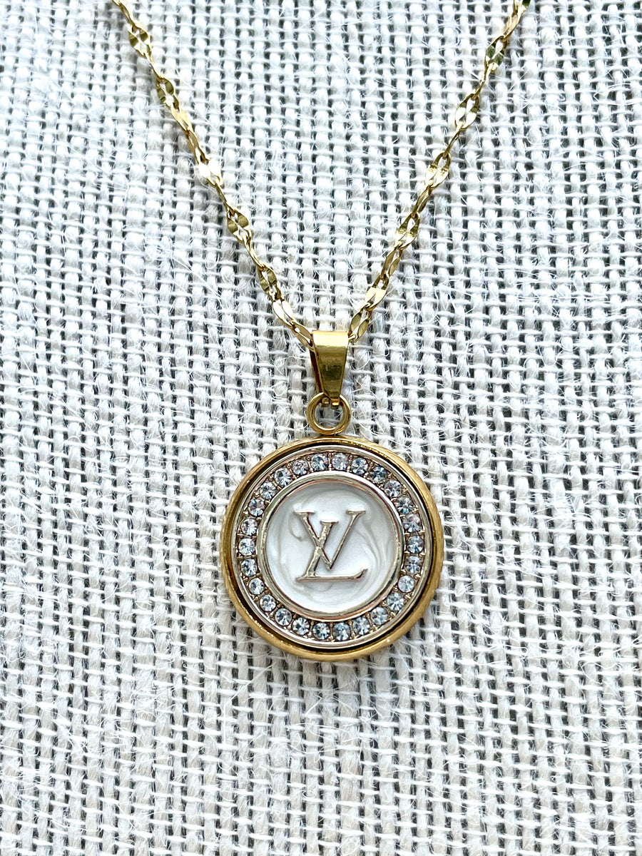 LV Purple & Gold Swarovski Halo Pendant Necklace – Nomad'r Lifestyle Company