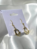 CD Logo Drop Earrings- GOLD
