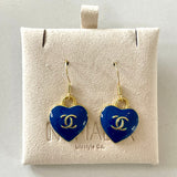 CC Heart Drop Earrings