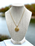CD Medallion Pendant Necklace- GOLD