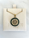 CC Rhinestone Necklace-EMERALD GREEN