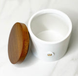 CC Inspired Wood Canister- WHITE