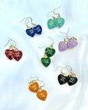 CC Heart Drop Earrings