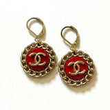 CC Halo Drop Earrings- RED