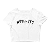 "Reserved- Black" Women’s Crop Tee