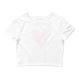 "Scribble Heart- PINK" Women’s Crop Tee