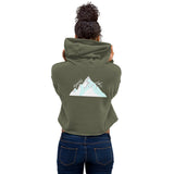 "Mountain- AQUA" Crop Hoodie