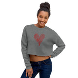 "Scribble Heart- RED" Crop Sweatshirt