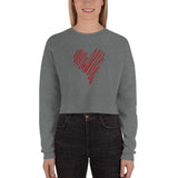 "Scribble Heart- RED" Crop Sweatshirt